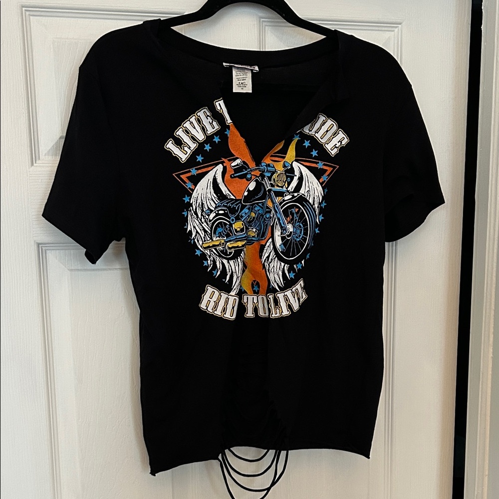 Black Graphic Motorcycle Tee